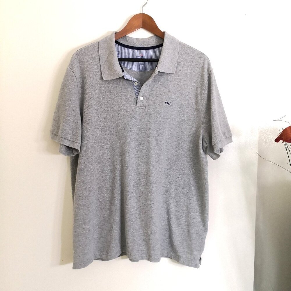Vineyard Vines Classic Polo T-Shirt Light Gray Size XL